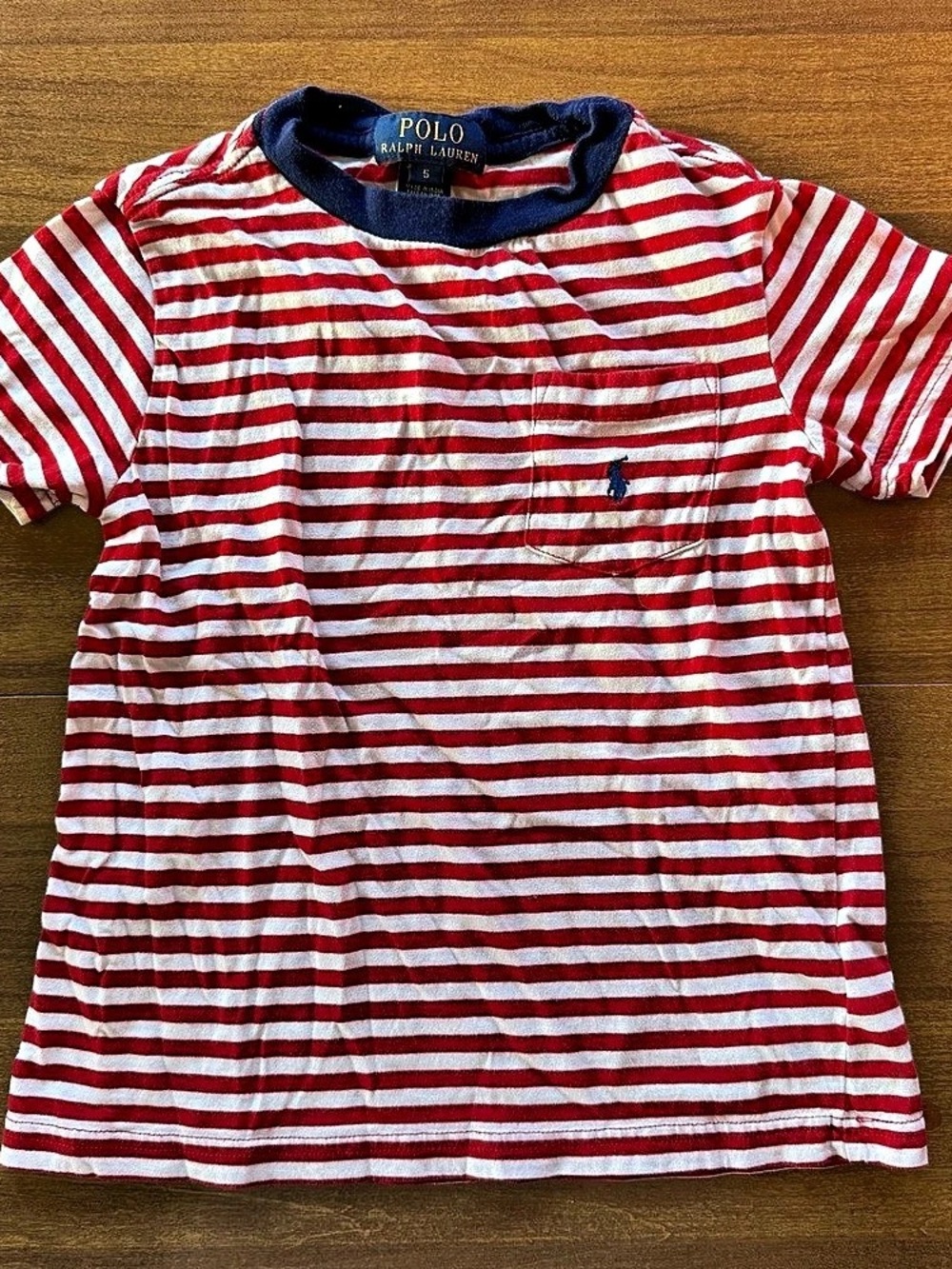 Polo Ralph Lauren Striped Cotton Jersey Pocket Tee Boys'Size 5